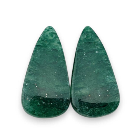 Awenturyn zielony para kaboszonów z dziurką 26x13 mm nr P627 Awenturyn zielony para kaboszonów z dziurką 26x13 mm nr P627