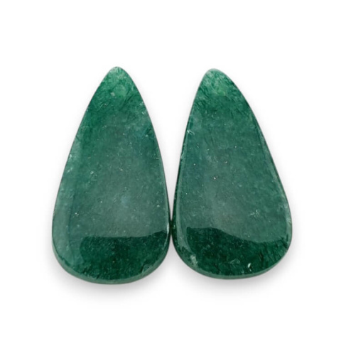Aventurine green pair of cabochons with hole 27x14 mm no P633 Aventurine green pair of cabochons with hole 27x14 mm no P633