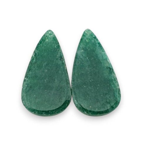 Aventurine green pair of cabochons with hole 27x14 mm no P633 Aventurine green pair of cabochons with hole 27x14 mm no P633