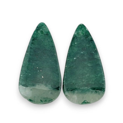 Aventurine green pair of cabochons with hole 27x14 mm no. P643 Aventurine green pair of cabochons with hole 27x14 mm no. P643