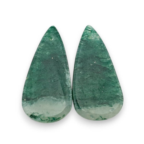 Aventurine green pair of cabochons with hole 27x14 mm no. P643 Aventurine green pair of cabochons with hole 27x14 mm no. P643