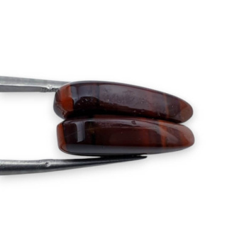 Red jasper pair of cabochons with hole 20x10 mm no P850