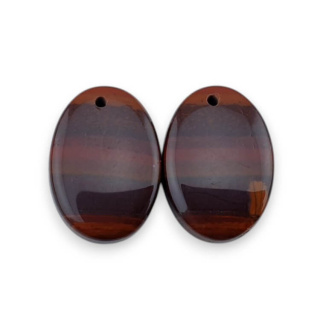 Jasper red a pair of cabochons with hole 20x14 mm no. P856