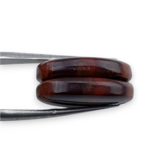 Jasper red a pair of cabochons with hole 20x14 mm no. P856