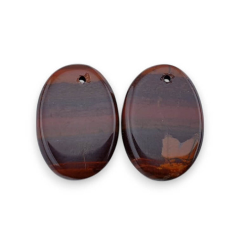 Jasper red a pair of cabochons with hole 20x14 mm no. P856 Jasper red a pair of cabochons with hole 20x14 mm no. P856