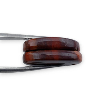 Jasper red a pair of cabochons with hole 21x13 mm no. P857
