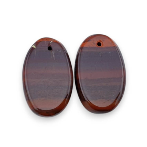 Red jasper pair of cabochons with hole 21x13 mm no P857 Red jasper pair of cabochons with hole 21x13 mm no P857