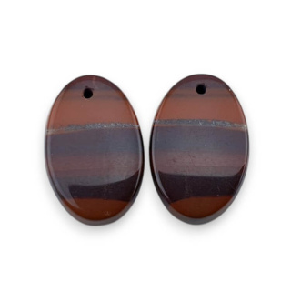 Jasper red a pair of cabochons with hole 21x14 mm no P839