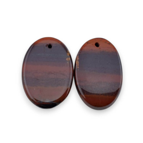 Jasper red a pair of cabochons with hole 21x14 mm no P847 Jasper red a pair of cabochons with hole 21x14 mm no P847