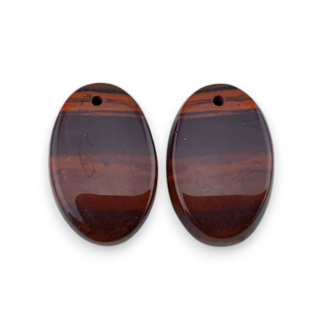 Red jasper pair of cabochons with hole 21x14 mm no P861