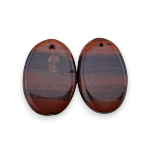 Jasper red a pair of cabochons with hole 21x15 mm no P825 Jasper red a pair of cabochons with hole 21x15 mm no P825
