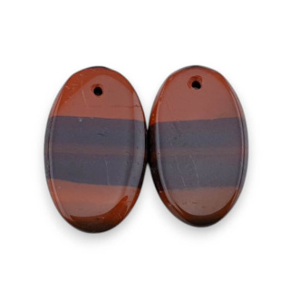 Jasper red a pair of cabochons with hole 22x13 mm no P820