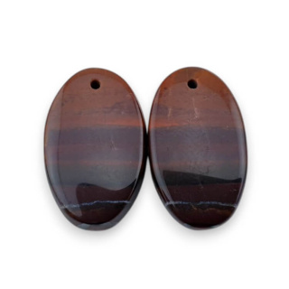 Jasper red a pair of cabochons with hole 22x14 mm no. P846