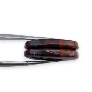 Jasper red a pair of cabochons with hole 22x14 mm no. P846