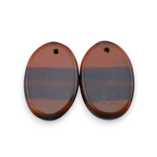 Jaspis czerwony para kaboszonów z dziurką 22x15 mm nr P816