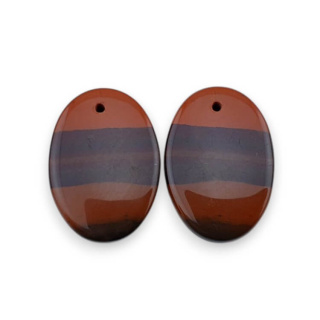 Jasper red pair of cabochons with hole 22x15 mm no. P829