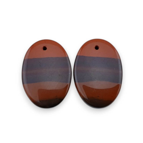 Jasper red pair of cabochons with hole 22x15 mm no. P829 Jasper red pair of cabochons with hole 22x15 mm no. P829