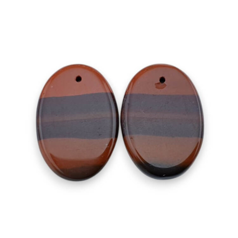 Jasper red pair of cabochons with hole 22x15 mm no. P829 Jasper red pair of cabochons with hole 22x15 mm no. P829