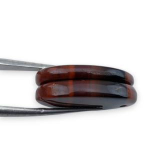 Jasper red a pair of cabochons with hole 22x15 mm no. P844