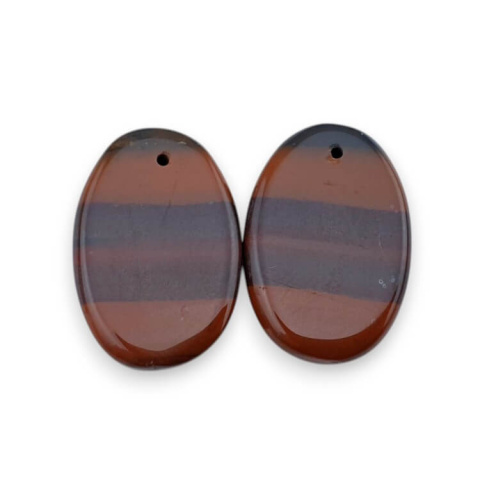 Jasper red a pair of cabochons with hole 22x15 mm no. P855 Jasper red a pair of cabochons with hole 22x15 mm no. P855