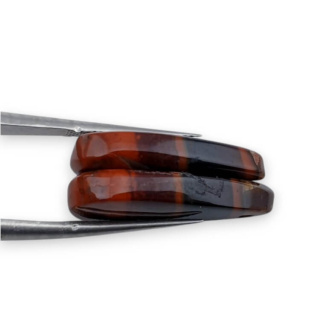 Jasper red a pair of cabochons with hole 23x11 mm no P838