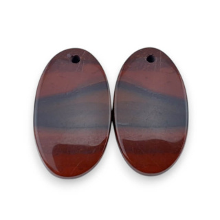 Jasper red a pair of cabochons with hole 23x13 mm no P827
