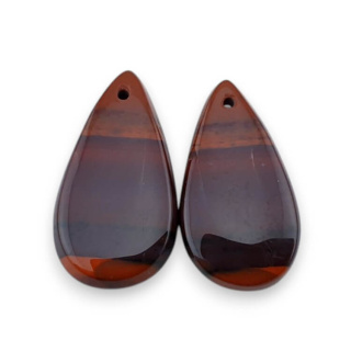 Jasper red pair of cabochons with hole 23x13 mm no. P845