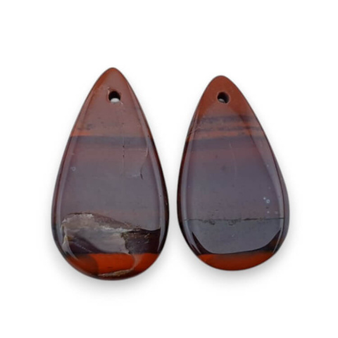 Red jasper pair of cabochons with hole 23x13 mm no P845 Red jasper pair of cabochons with hole 23x13 mm no P845