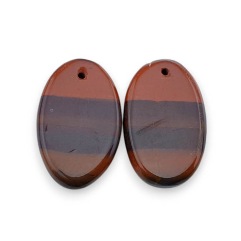 Jasper red pair of cabochons with hole 23x14 mm no. P819 Jasper red pair of cabochons with hole 23x14 mm no. P819