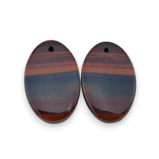 Jasper red a pair of cabochons with hole 23x15 mm no. P843