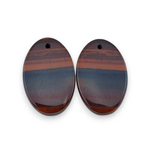 Jasper red a pair of cabochons with hole 23x15 mm no. P843 Jasper red a pair of cabochons with hole 23x15 mm no. P843