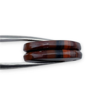 Jasper red a pair of cabochons with hole 23x15 mm no. P843