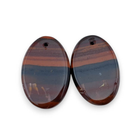 Jasper red a pair of cabochons with hole 23x15 mm no. P843 Jasper red a pair of cabochons with hole 23x15 mm no. P843