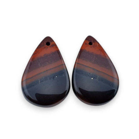 Jasper red pair of cabochons with hole 23x15 mm no. P852 Jasper red pair of cabochons with hole 23x15 mm no. P852