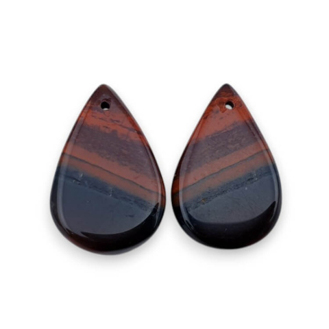 Jasper red pair of cabochons with hole 23x15 mm no. P852 Jasper red pair of cabochons with hole 23x15 mm no. P852