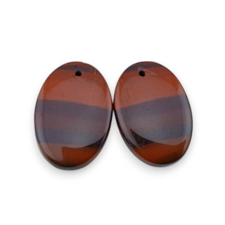 Jasper red a pair of cabochons with hole 23x16 mm no P836