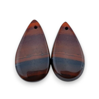 Jaspis czerwony para kaboszonów z dziurką 24x13 mm nr P817