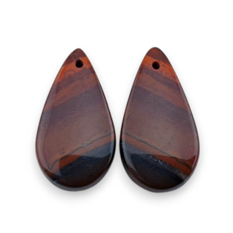 Red jasper pair of cabochons with hole 24x13 mm no P823 Red jasper pair of cabochons with hole 24x13 mm no P823