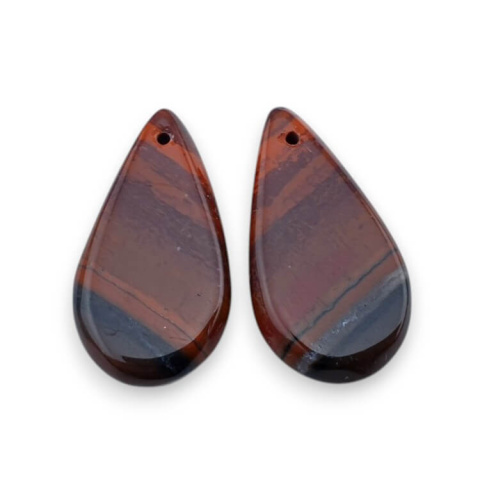 Red jasper pair of cabochons with hole 24x13 mm no P823 Red jasper pair of cabochons with hole 24x13 mm no P823