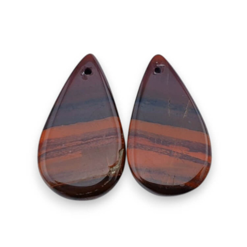 Red jasper pair of cabochons with hole 24x13 mm no P848 Red jasper pair of cabochons with hole 24x13 mm no P848