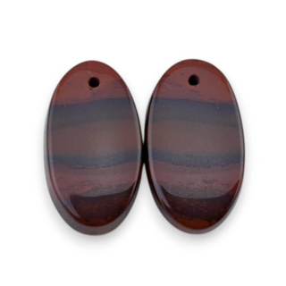 Jasper red a pair of cabochons with hole 24x13 mm no P860