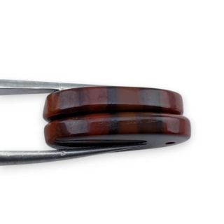 Jasper red a pair of cabochons with hole 24x13 mm no P860