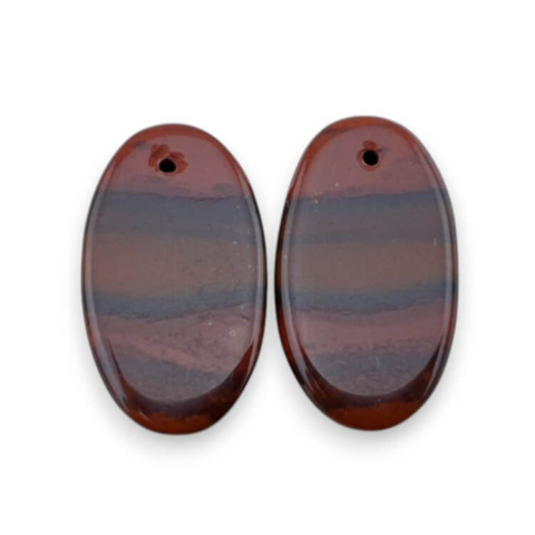 Jasper red a pair of cabochons with hole 24x13 mm no P860 Jasper red a pair of cabochons with hole 24x13 mm no P860