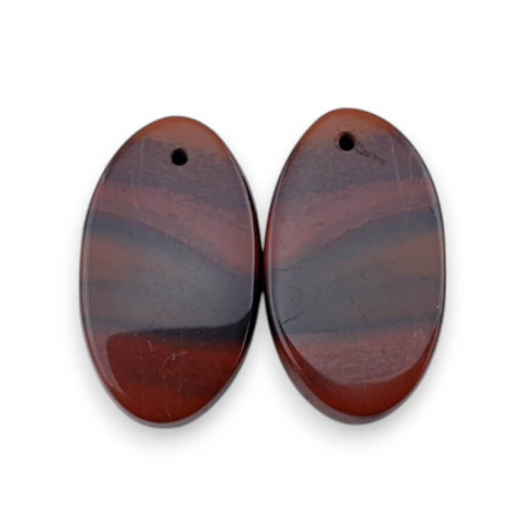 Jaspis czerwony para kaboszonów z dziurką 24x14 mm nr P824 Jaspis czerwony para kaboszonów z dziurką 24x14 mm nr P824