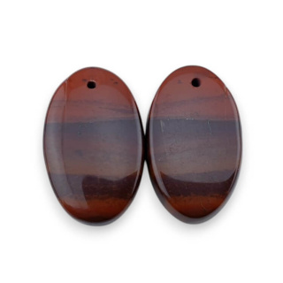 Jasper red pair of cabochons with hole 24x15 mm no. P833