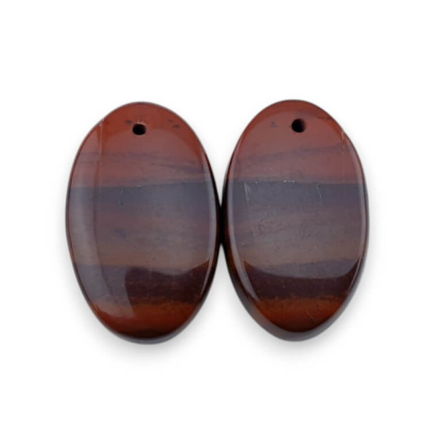 Red jasper pair of cabochons with hole 24x15 mm no P833 Red jasper pair of cabochons with hole 24x15 mm no P833
