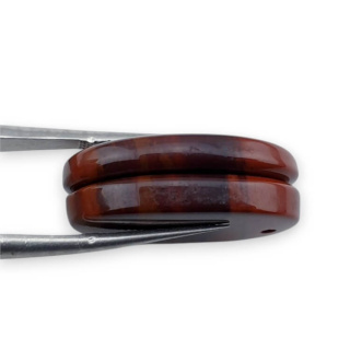 Jasper red pair of cabochons with hole 24x15 mm no. P833