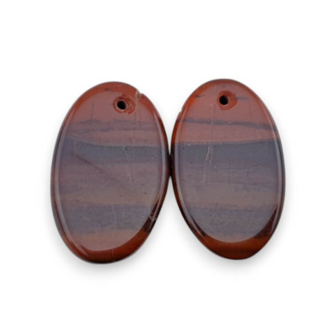 Red jasper pair of cabochons with hole 24x15 mm no P833 Red jasper pair of cabochons with hole 24x15 mm no P833