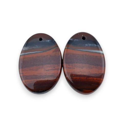 Jasper red pair of cabochons with hole 24x16 mm no. P840 Jasper red pair of cabochons with hole 24x16 mm no. P840