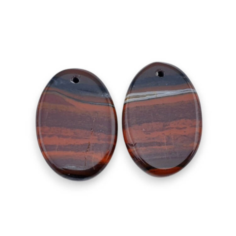 Jasper red pair of cabochons with hole 24x16 mm no. P840 Jasper red pair of cabochons with hole 24x16 mm no. P840